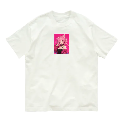 ピンクのチャーム Marsa 106 オーガニックコットンTシャツ