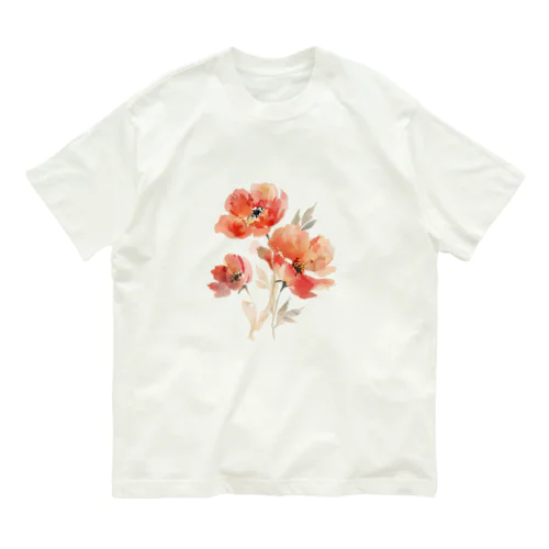 水彩風の花イラスト Organic Cotton T-Shirt