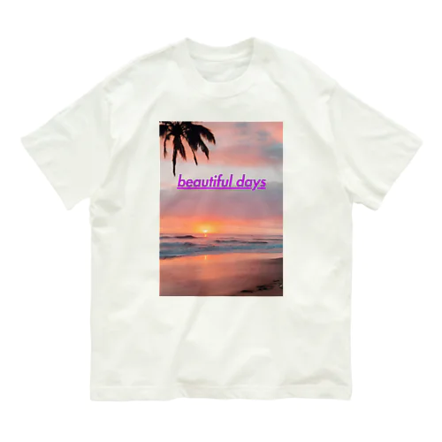 beautiful days (Blue water) オーガニックコットンTシャツ