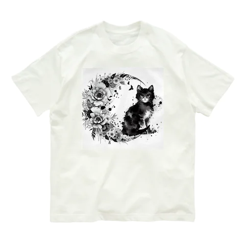 猫のスズ オーガニックコットンTシャツ