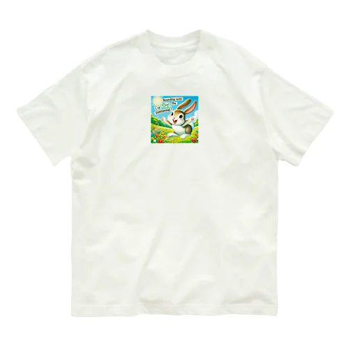 元気なウサギ オーガニックコットンTシャツ