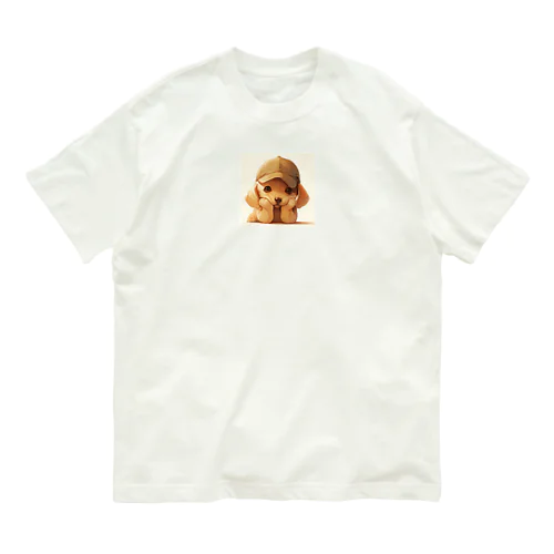 キャプをかぶった可愛い子犬 Marsa 106 Organic Cotton T-Shirt