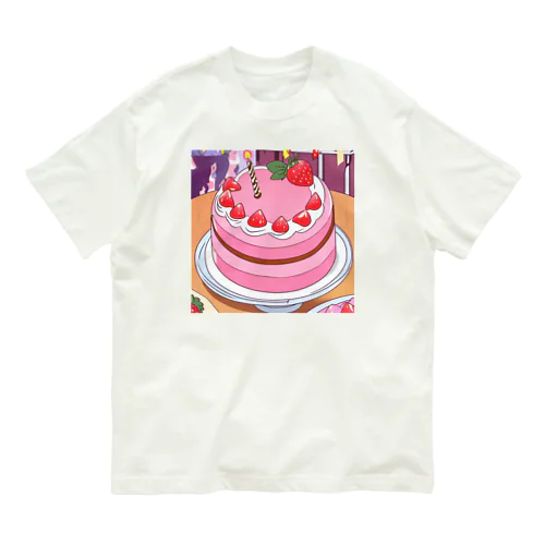 苺けーき7 オーガニックコットンTシャツ