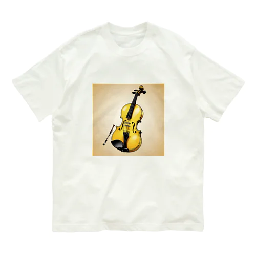 黄色いバイオリン オーガニックコットンTシャツ