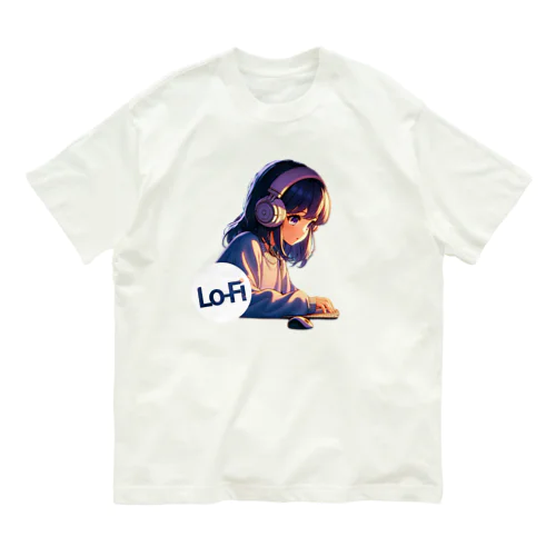 LO-FIを聴いてる女の子 オーガニックコットンTシャツ