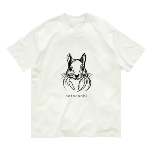 sotoasobi -squirrel- オーガニックコットンTシャツ