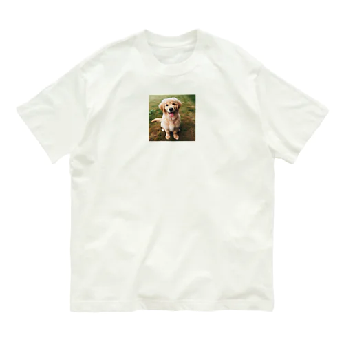 可愛い犬 オーガニックコットンTシャツ