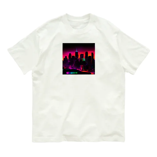ネオンカラーで輝く都市2 オーガニックコットンTシャツ