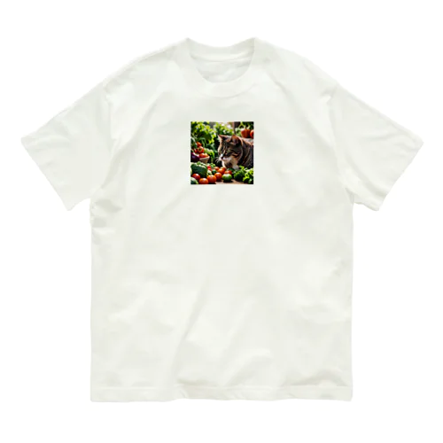 草食な猫？ Organic Cotton T-Shirt