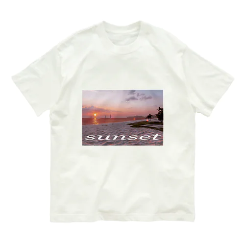 浜辺の夕日 Organic Cotton T-Shirt