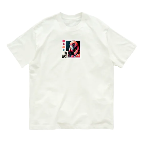 不気味で可愛いフラミンゴ001 オーガニックコットンTシャツ