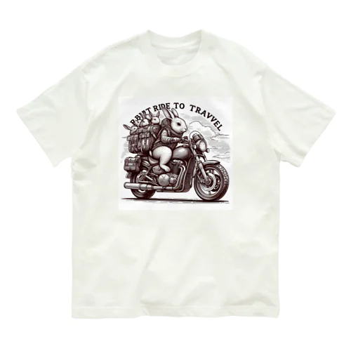 バイク旅のウサギ Organic Cotton T-Shirt