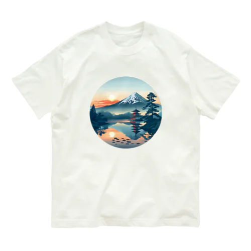 和風お寺の景色 オーガニックコットンTシャツ