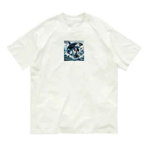 シャチとサメが激突！ Organic Cotton T-Shirt