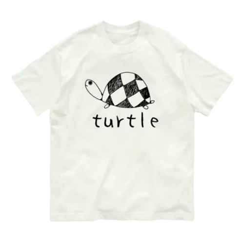 turtle 可愛い手書きの亀のイラスト Organic Cotton T-Shirt