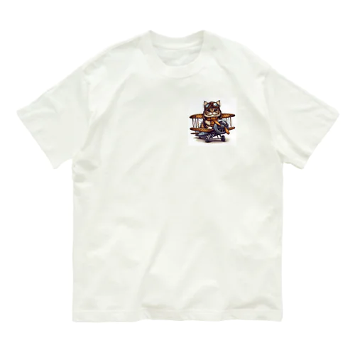 パイロット猫 Organic Cotton T-Shirt