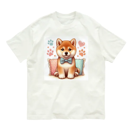 可愛い柴犬 オーガニックコットンTシャツ