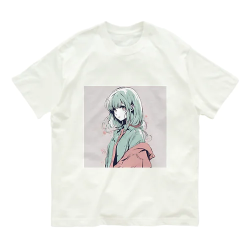 チョコミントレディ オーガニックコットンTシャツ