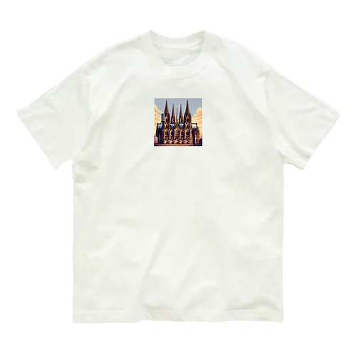 ケルン大聖堂（pixel art） オーガニックコットンTシャツ