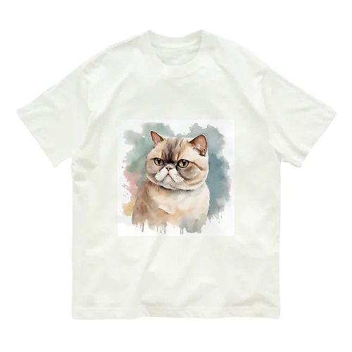猫　ストリートアート風 オーガニックコットンTシャツ