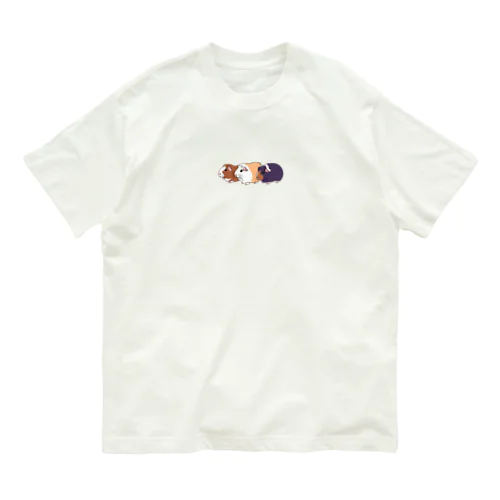 3色の個性派モルモット Organic Cotton T-Shirt