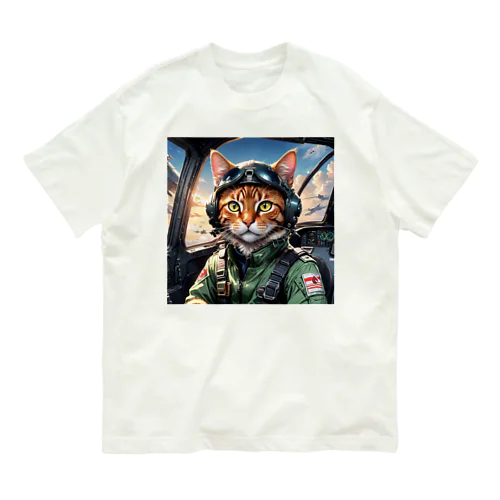 パイロット猫 Organic Cotton T-Shirt