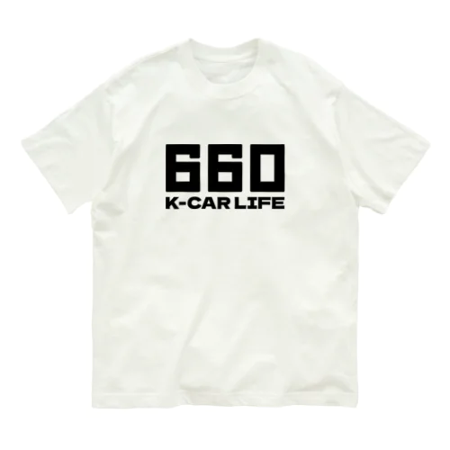 660軽カーライフ 軽自動車 ブラック オーガニックコットンTシャツ