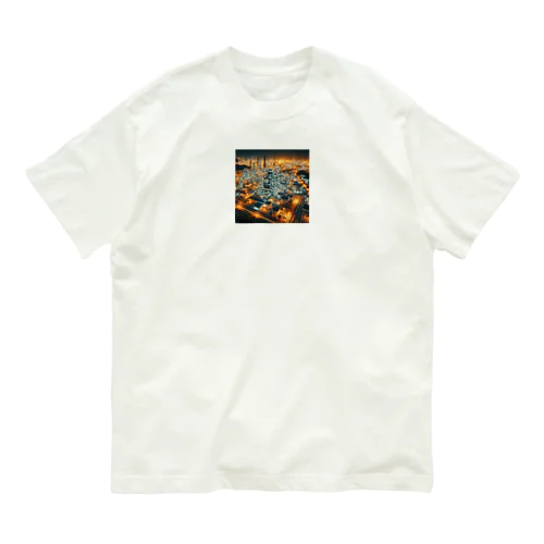工場夜景の光 Organic Cotton T-Shirt
