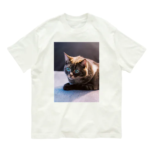 青い瞳の猫ちゃん Organic Cotton T-Shirt