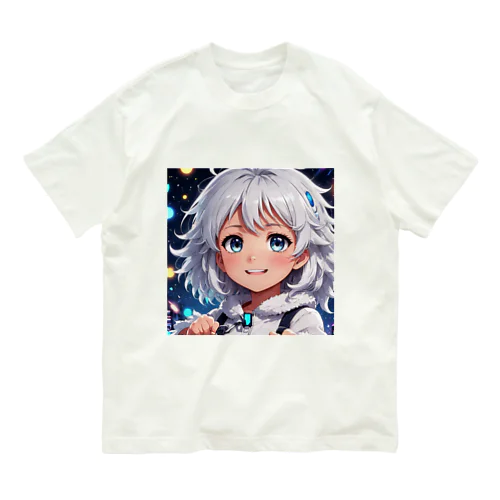 もふもふの美少女 オーガニックコットンTシャツ