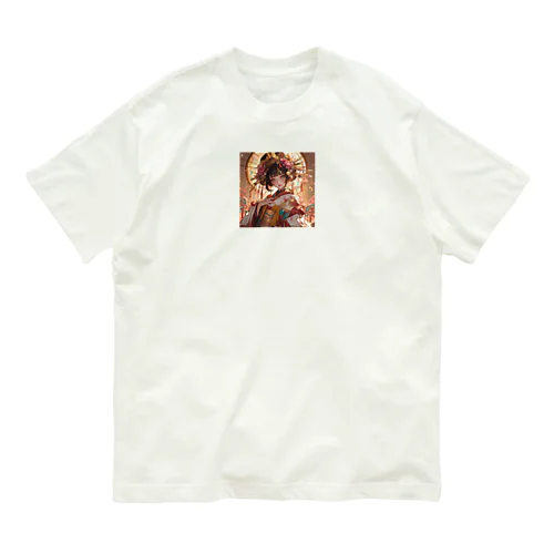 桜の庭園に咲く、黄金の姫君 Marsa 106 オーガニックコットンTシャツ