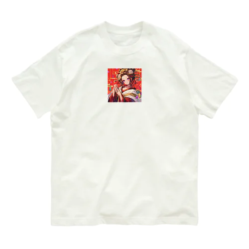 祝福の節句に舞う、紅梅の姫 Organic Cotton T-Shirt