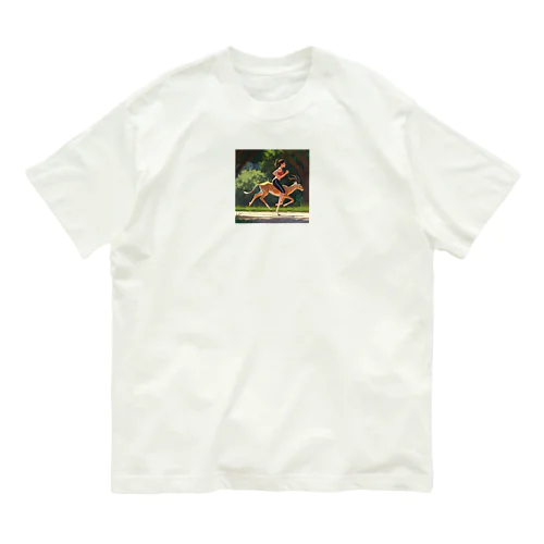 ガゼルペンでジョギング Organic Cotton T-Shirt