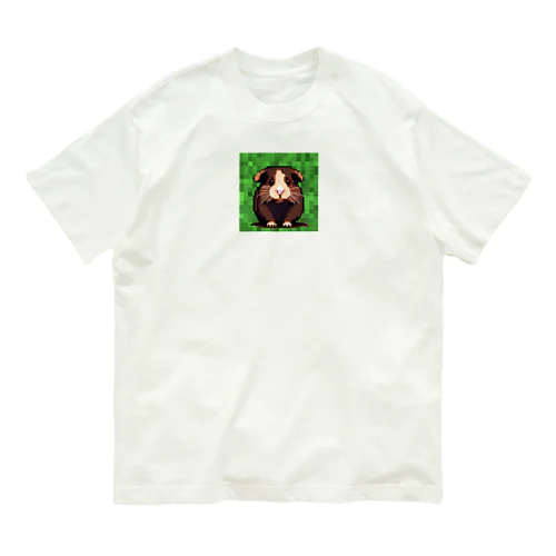 ドット絵風！ピクセルモルモット(緑) オーガニックコットンTシャツ