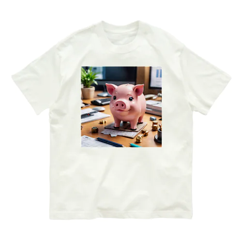 会社のビジネスモデルを構築するミニブタ Organic Cotton T-Shirt