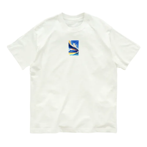 波乗りネコ オーガニックコットンTシャツ