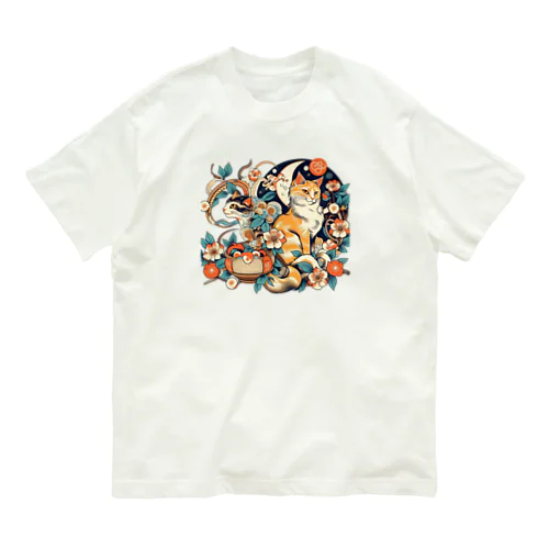 猫LOVE items 茶虎と白黒 オーガニックコットンTシャツ