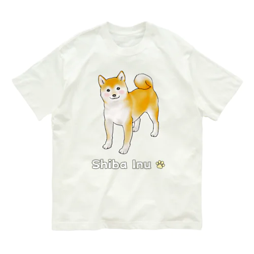 ちょっと照れている柴犬 オーガニックコットンTシャツ