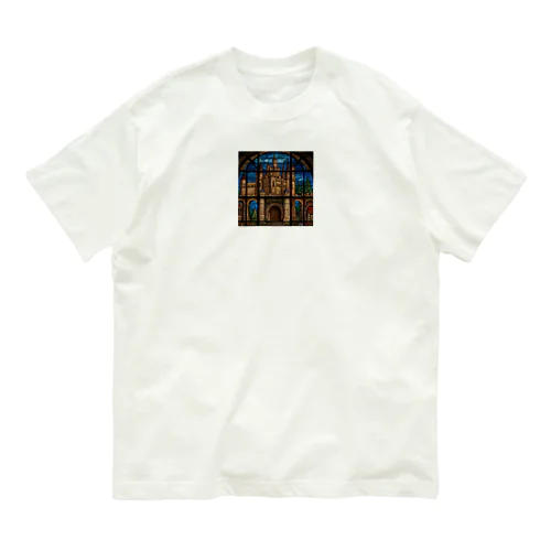 北米の湖のステンドグラス Organic Cotton T-Shirt