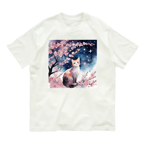 sakura cat1 Organic Cotton T-Shirt