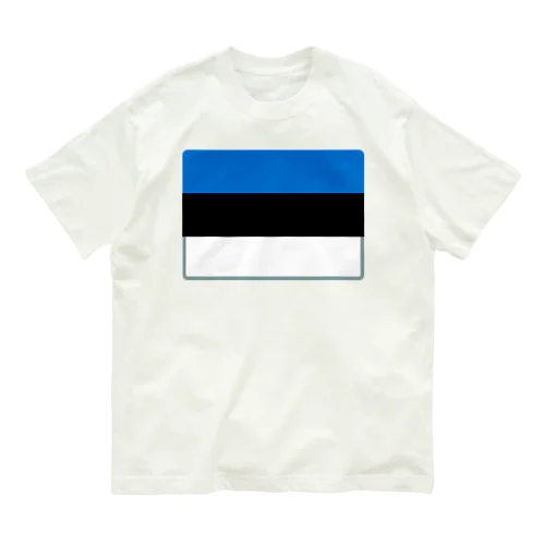 エストニアの国旗 オーガニックコットンTシャツ