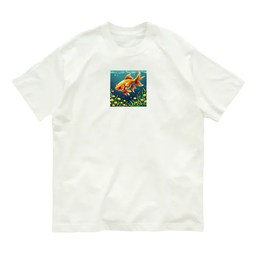 戦闘モード金魚 Organic Cotton T-Shirt