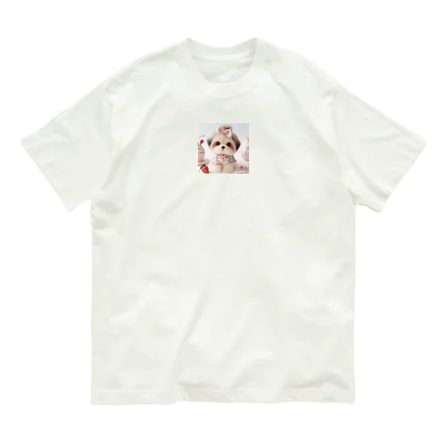 かわいい子犬 オーガニックコットンTシャツ