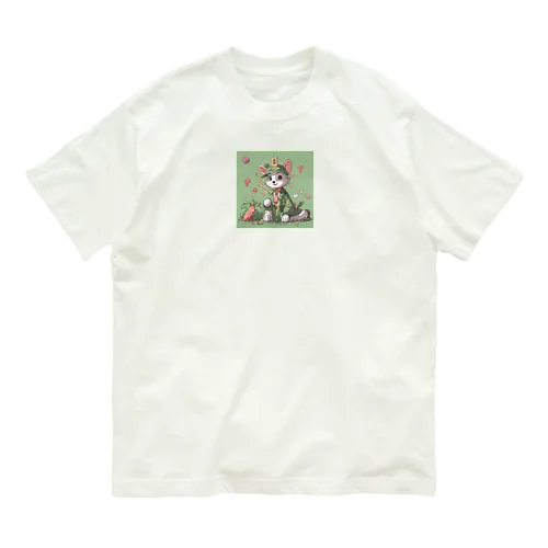 幸運の猫 オーガニックコットンTシャツ