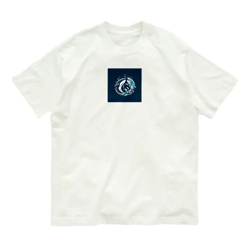 クジラ対サメ オーガニックコットンTシャツ