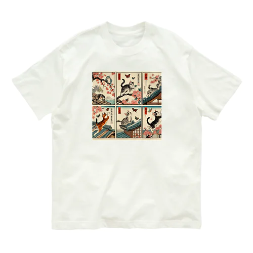 猫LOVE items 鯖虎　雉虎 Organic Cotton T-Shirt