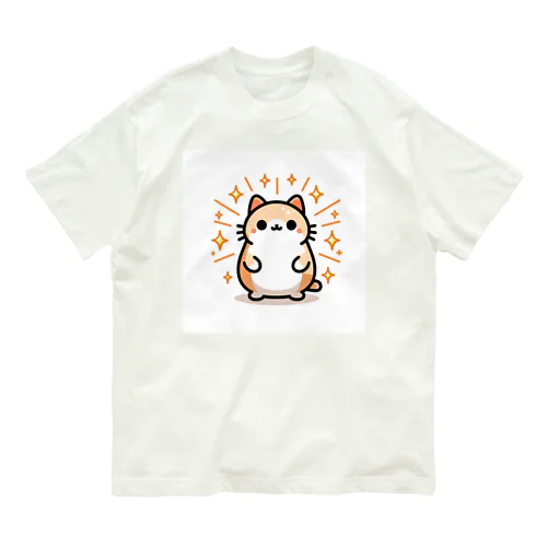 後光にゃんこ オーガニックコットンTシャツ