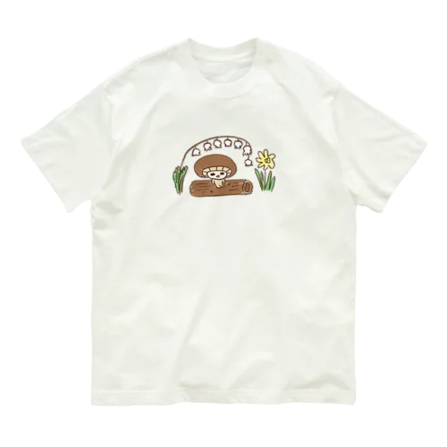 しいたけまうすのはる Organic Cotton T-Shirt