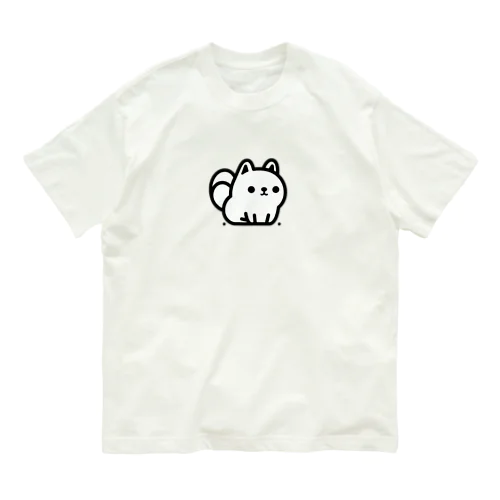 シンプルで愛らしい犬 オーガニックコットンTシャツ