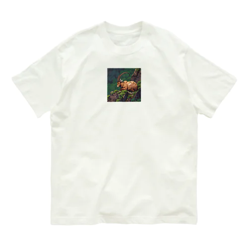 眠っているアイベックスのピクセル化された写真 Organic Cotton T-Shirt